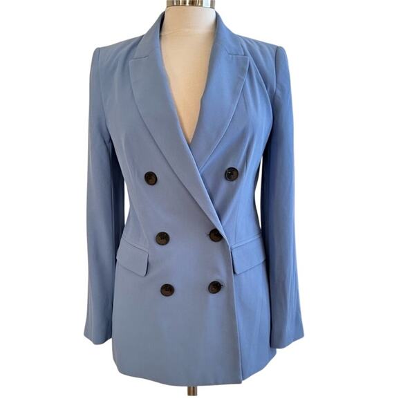 New No tag Top Shop Double Breasted Light blue blazer Size 4 - Picture 3 of 7